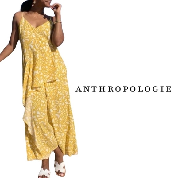 Anthropologie Maeve Brittany Goldenrod Midi Dress - Size 14 - Picture 1 of 11